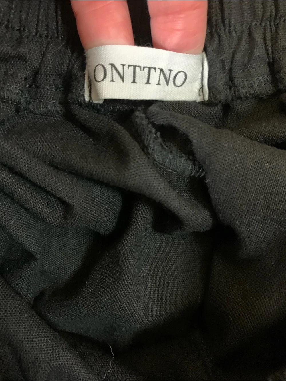 ONTTNO Black Harem Parachute Jogger Pants Drawstring Elastic Waist Unisex M
